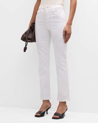 L'Agence Tati High-Rise Cropped Micro Bootcut Jeans - White