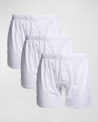 2xist 3-pack Pima Cotton Knit Boxers - White