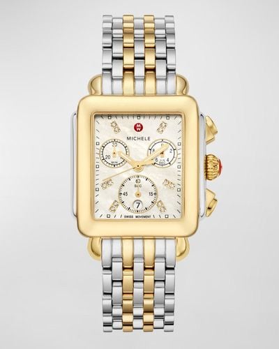 Michele Deco 18 Two-tone Diamond Detail Watch - Metallic