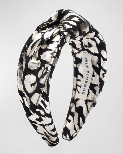 Eugenia Kim Phoebe Knotted Leopard-Print Headband - Metallic