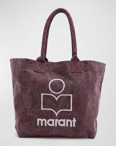 Isabel Marant Yenky Small Washed Canvas Tote Bag - Purple