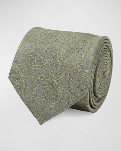 Cufflinks Inc. Star Wars Yoda Paisley-Print Silk Tie - Green