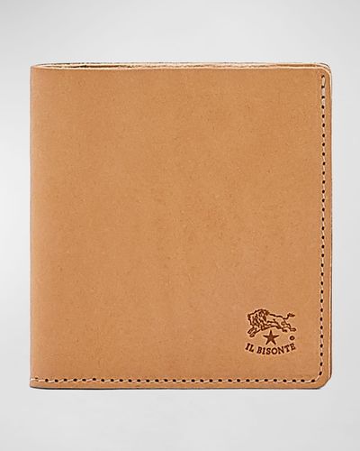 Il Bisonte Slim Bi-fold Leather Wallet - Natural