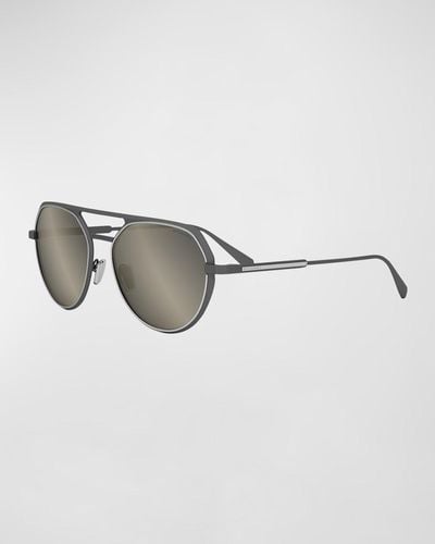 BVLGARI Octo Geometric Sunglasses - Metallic