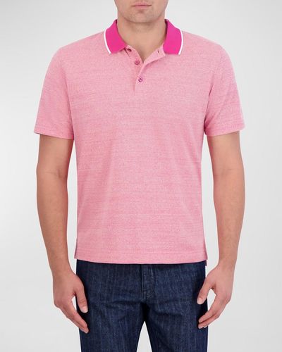 Robert Graham Calmere Knit Polo Shirt - Pink