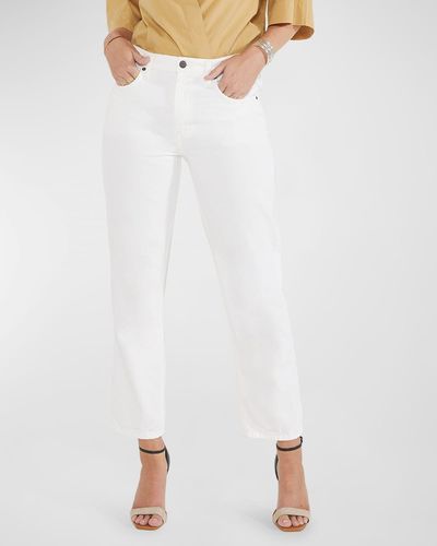 eTica Rhea Mid-Rise Cropped Jeans - White