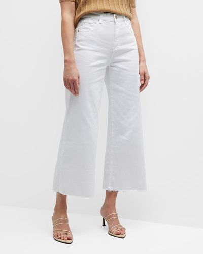 AG Jeans Saige High Rise Wide-Leg Crop Jeans - White