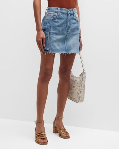 Pistola Rhea Mini Denim Cargo Skirt - Blue