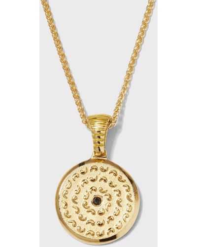 Marco Dal Maso Yellow Gold Icon Pendant Necklace With Single Black Diamond - Metallic
