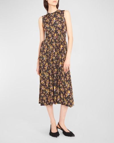Ulla Johnson Clea Sleeveless Floral Jersey Midi Dress - Multicolor