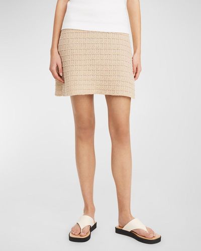 By Malene Birger Pamille Textured Knit Mini Skirt - Natural