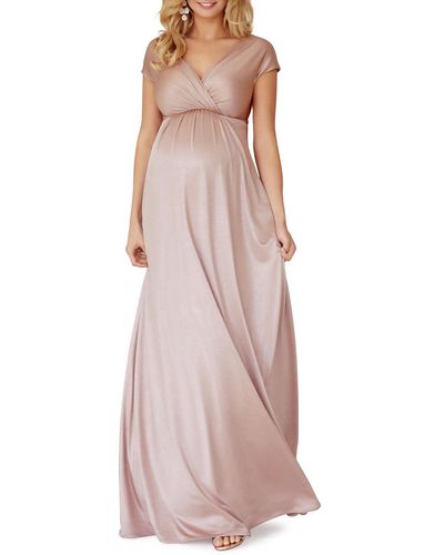 TIFFANY ROSE Maternity Francesca Short-Sleeve Maxi Dress - Pink