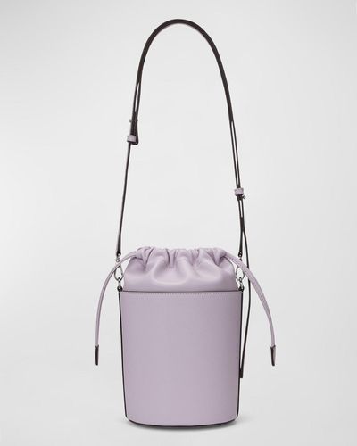 orYANY Chloe Drawstring Leather Bucket Bag - Purple