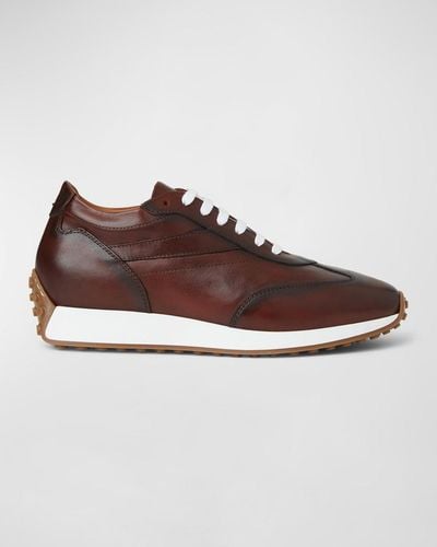 Bruno Magli Duccio Leather Running Sneakers - Brown