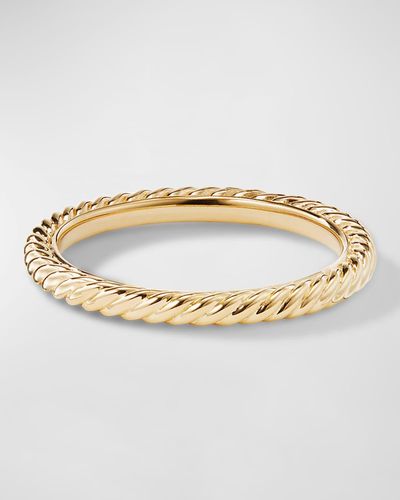 David Yurman Cable Collectibles Stack Band Ring In 18k Gold, 2mm - Metallic