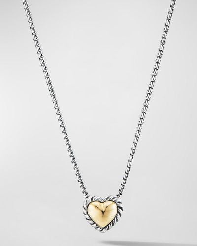David Yurman Cable Collectibles Heart Pendant Necklace - Metallic