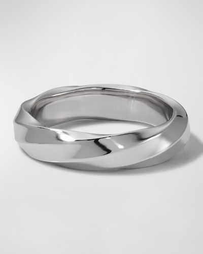 David Yurman Cable Edge Band Ring In Silver, 6mm - Gray