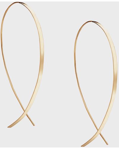 Lana Jewelry Small Flat Upside Down Hoop Earrings - White