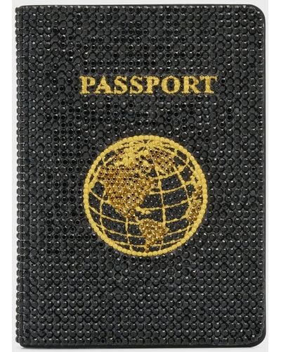Judith Leiber Allover Crystal Passport Holder - Black