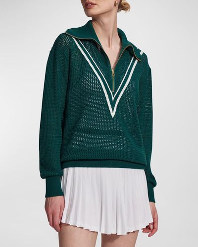 Varley Savannah Open-Knit Pullover - Green