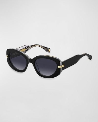 Marc Jacobs Gradient Acetate Oval Sunglasses - Blue