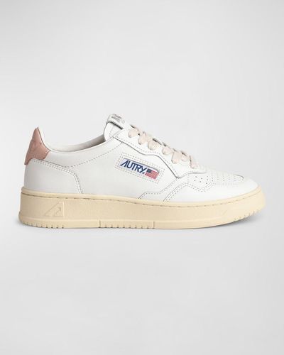 Autry Medalist Low-Top Bicolor Leather Sneakers - White