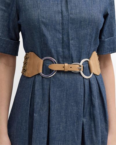 Eleventy Woven Leather Belt - Blue