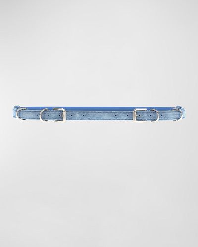 Givenchy Voyou Washed Denim Skinny Belt - Blue