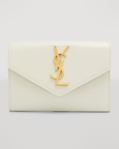 Saint Laurent Ysl Monogram Small Flap Wallet - Natural