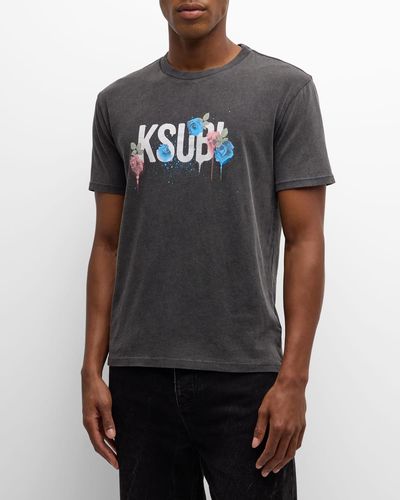 Ksubi Graff Rose Kash Acid T-Shirt - Gray