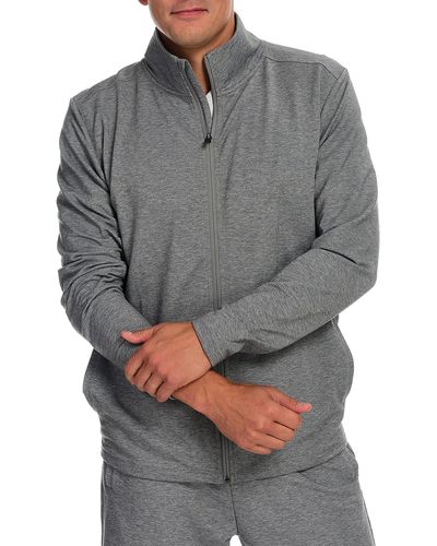 Fisher + Baker Avon Lounge Zip-Up Performance Sweater - Gray