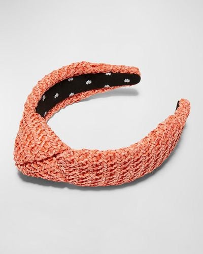 Lele Sadoughi Knotted Raffia Headband - Pink