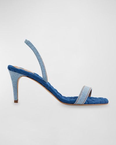 Aera Claudia Vegan Denim Slingback Sandals - Blue