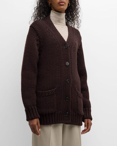 The Row Evesham Wool Button-Front Cardigan - Multicolor