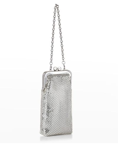 Whiting & Davis Petite Embellished Top-handle Bag - White