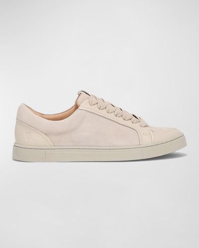 Frye Ivy Mixed Leather Low-Top Sneakers - White