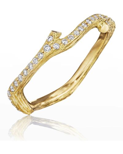 Mimi So 18k Diamond Twig Wonderland Ring, Size 7 - Metallic