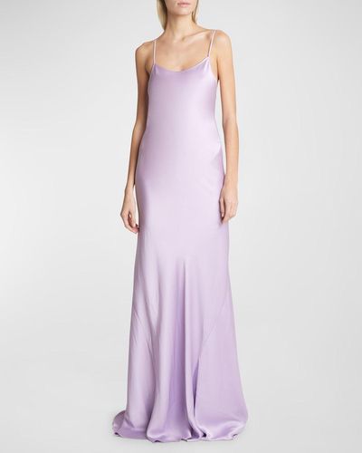 Victoria Beckham Backless Maxi Cami Slip Dress - Purple