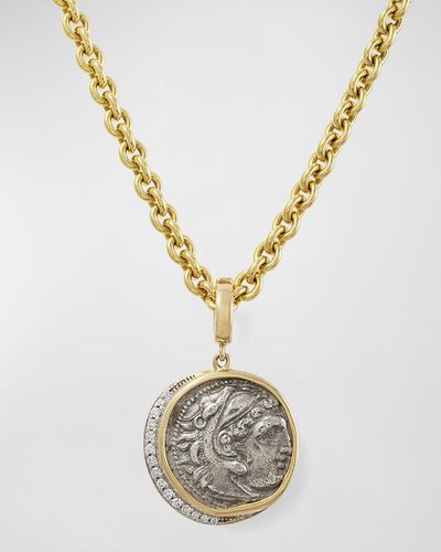 Jorge Adeler Alexander The Great Coin Pendant W/ Diamonds - Metallic
