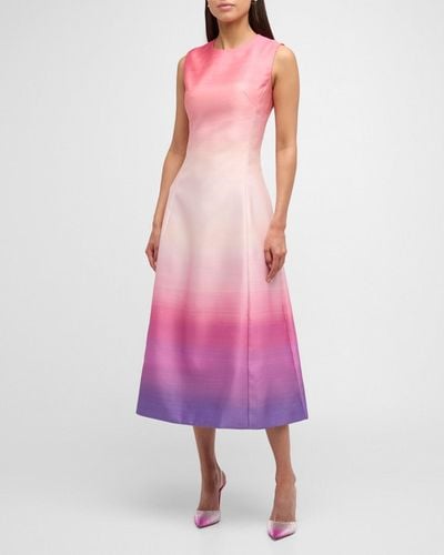 LEO LIN Cleo Sleeveless A-Line Ombre Midi Dress - Pink