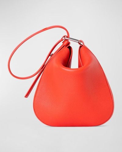 Akris Anna Little Leather Hobo Bag - Red