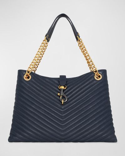 Rebecca Minkoff Edie Quilted Leather Tote Bag - Blue