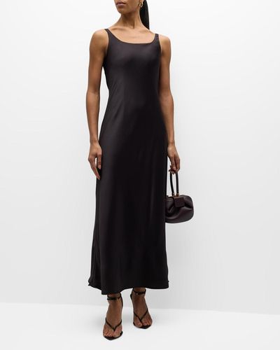 LE17SEPTEMBRE Sleeveless Silky Maxi Dress - Black