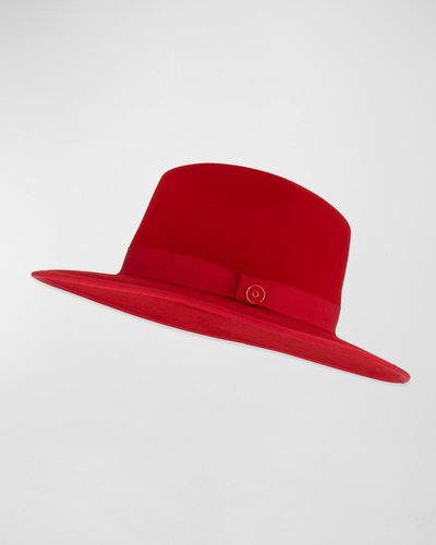 Keith James Queen-Brim Wool Fedora Hat - Red