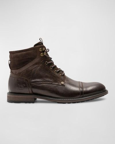 Rodd & Gunn Dunedin Leather Lace-Up Military Boots - Brown