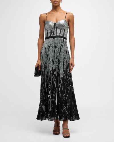 Jonathan Simkhai Brielle Sleeveless Metallic Bustier Gown - Black