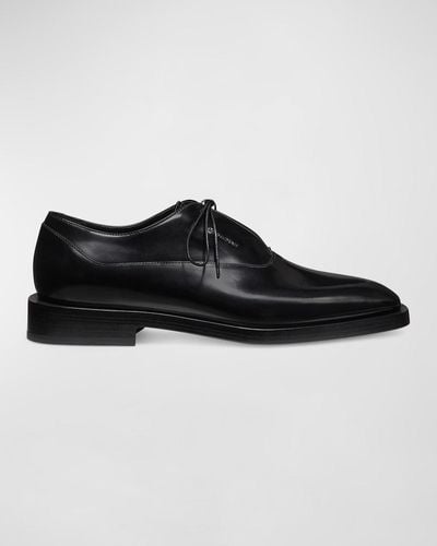 Stuart Weitzman Royce Brushed Calfskin Oxford Loafers - Black