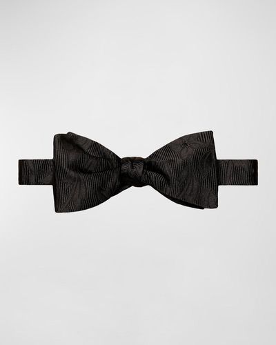 Eton Floral Woven Silk Bow Tie - Brown