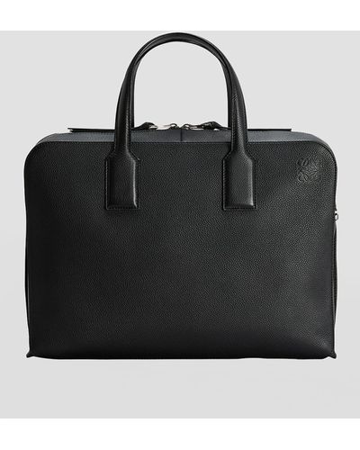 Loewe Goya Thin Leather Briefcase Bag - Black