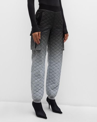 Norma Kamali Quilted Ombre Cargo Sweatpants - Black